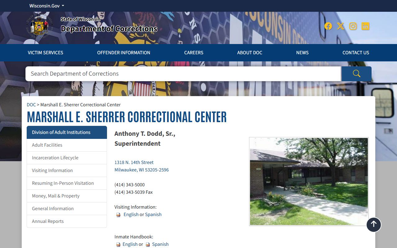 Marshall E. Sherrer Correctional Center DOC custody lookup and facility information